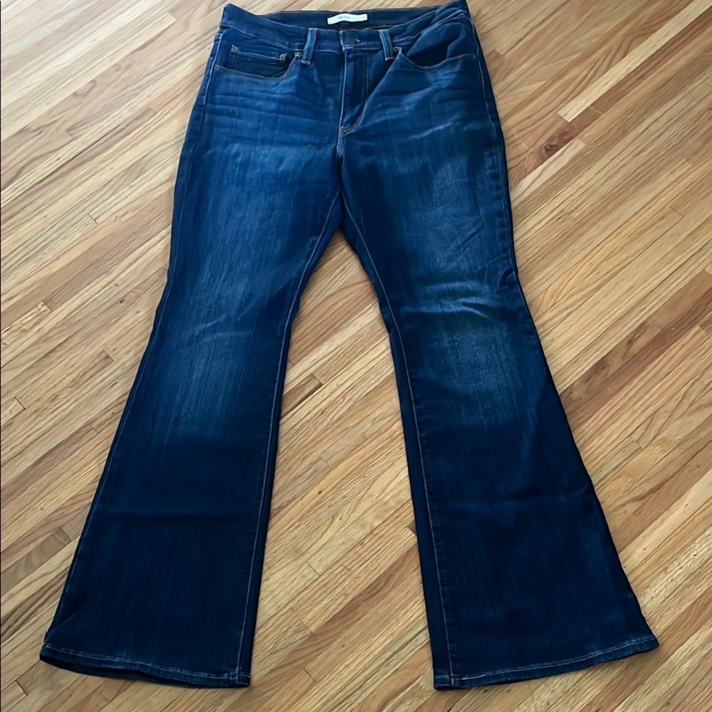 Levi's 726 Blue Flare Wide Leg Jeans with Premium Indigo Wash